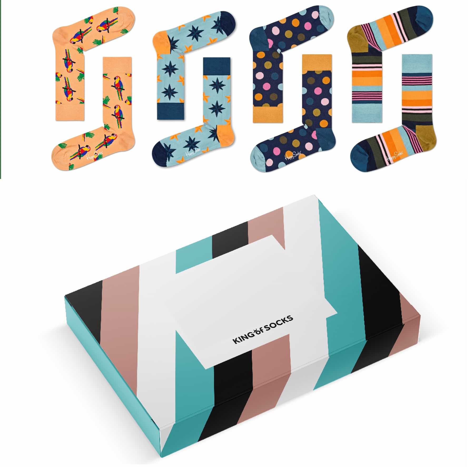 Happy Socks 4-pack - Winter maat 41-46 | in KING OF SOCKS verpakking