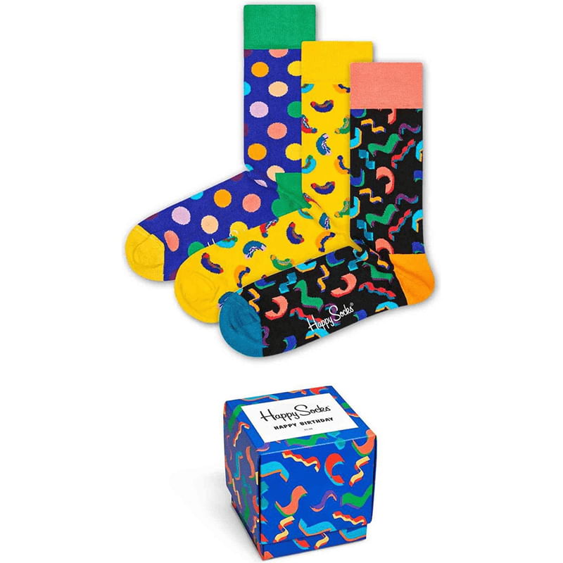Happy Socks Happy Birthday 3P Giftbox - King of Socks Happy Socks Happy Birthday 3P Giftbox - King of Socks