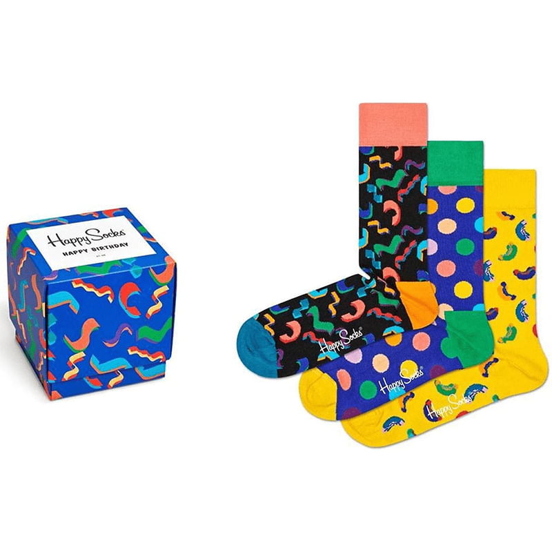 Happy Socks Happy Birthday 3P Giftbox - King of Socks Happy Socks Happy Birthday 3P Giftbox - King of Socks