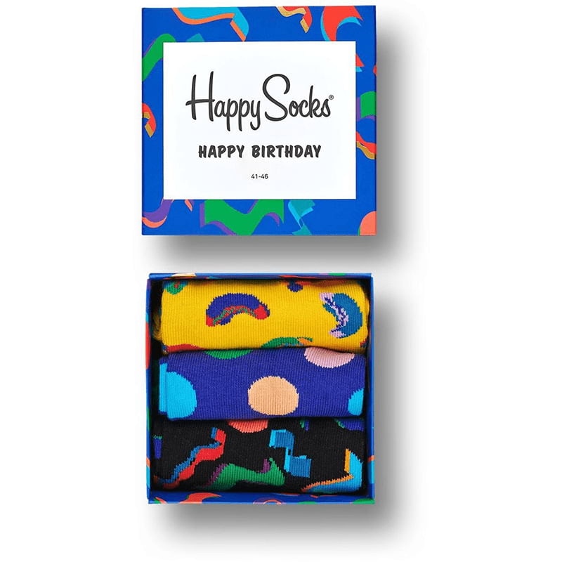 Happy Socks Happy Birthday 3P Giftbox - King of Socks Happy Socks Happy Birthday 3P Giftbox - King of Socks