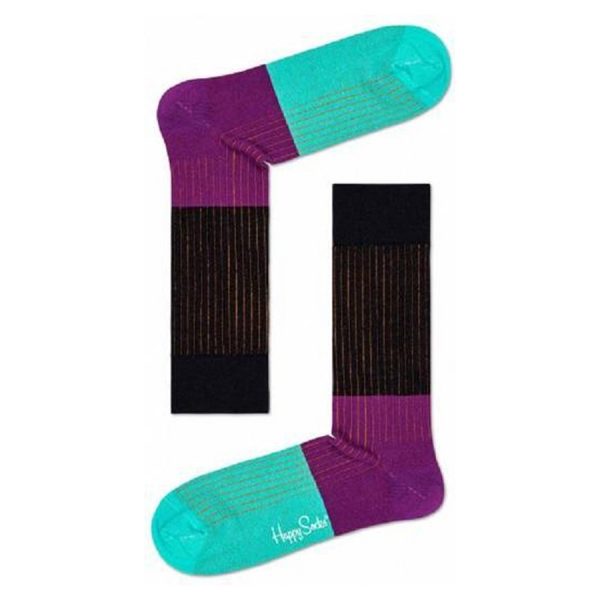 Happy Socks Block Rib Sok Zwart met Paars kopen? | Kijk Snel!