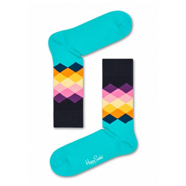 Happy Socks Faded Diamond Sok - Zwart Heren & Dames kopen?