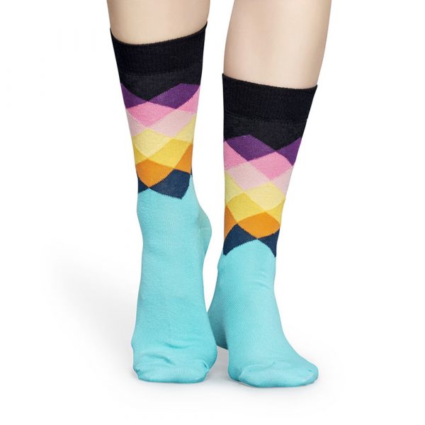 Happy Socks Faded Diamond Sok - Zwart Heren & Dames kopen?