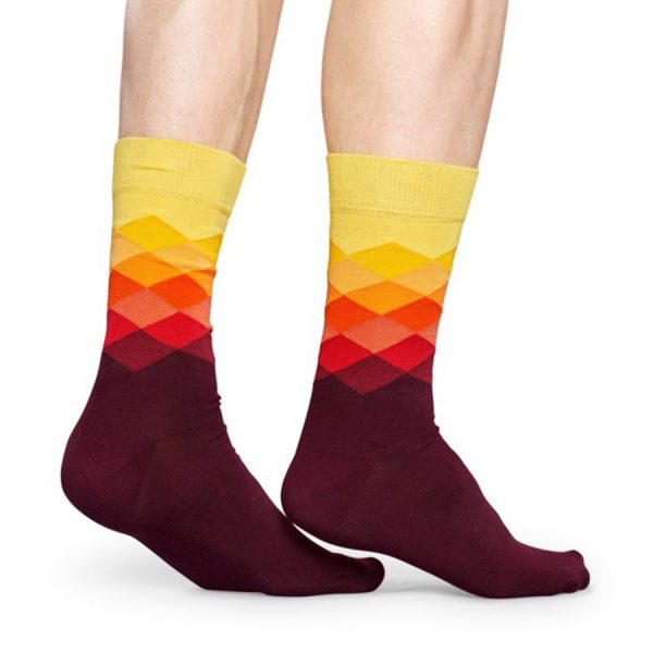 Happy Socks Faded Diamond Sok - Geel Heren & Dames kopen?