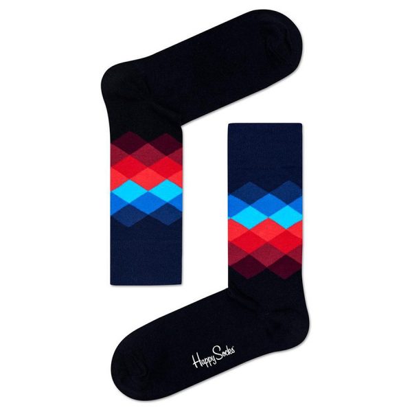 Happy Socks Faded Diamond Sok - Zwart Heren & Dames kopen?