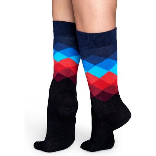 Happy Socks Faded Diamond Sok - Zwart Heren & Dames kopen?