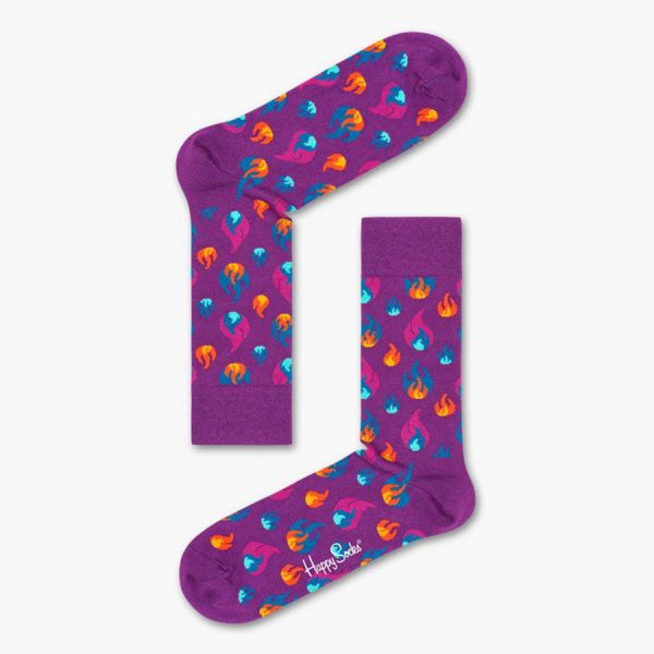Happy Socks Flame Sok - Paars Heren & Dames kopen?