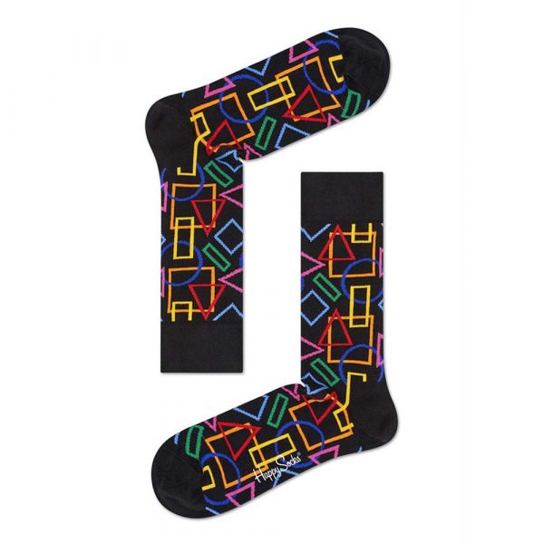 Happy Socks Geometric Sok Zwart Heren/Dames kopen? King of Socks