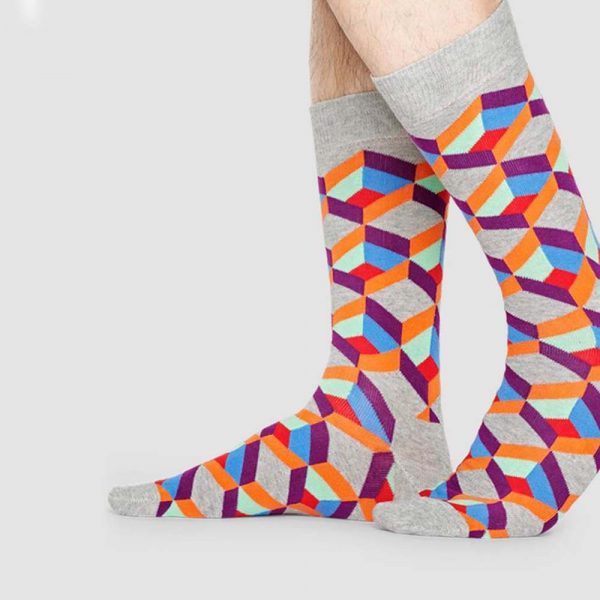 Happy Socks Optic Square Sok Grijs Heren & Dames kopen? Klik hier