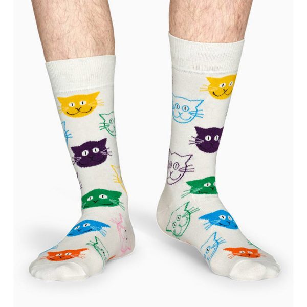 Happy Socks Cat Sok - Wit Heren & Dames kopen? | KING of SOCKS