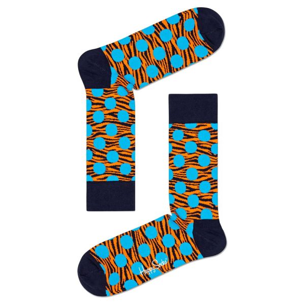 Happy Socks Tiger Dot Sok Oranje Blauw kopen? | Kijk snel hier!