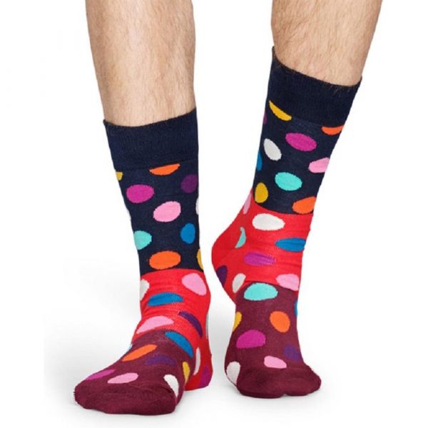 Happy Socks Big Dot Block Sok Blauw met Rood Heren+Dames kopen?