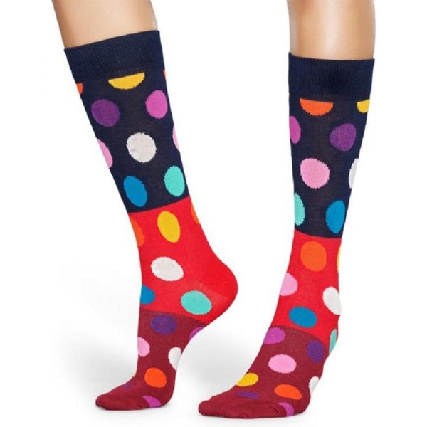 Happy Socks Big Dot Block Sok Blauw met Rood Heren+Dames kopen?