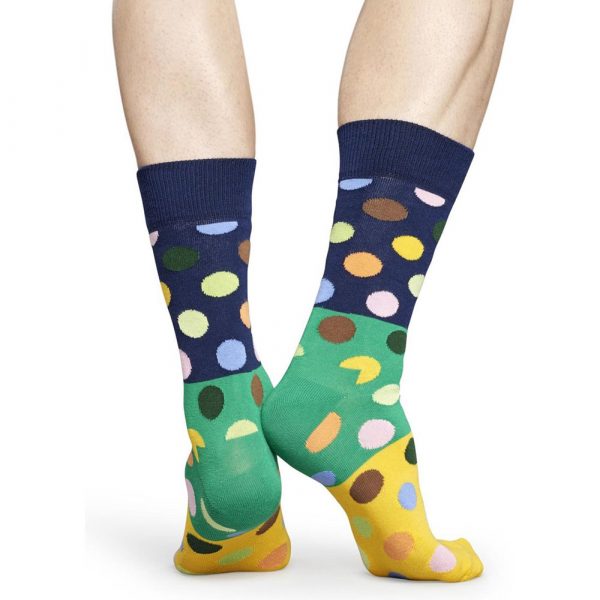 Happy Socks Big Dot Block Sok Groen met Blauw Dames kopen?