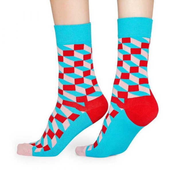 Happy Socks Filled Optic Blauw/Rood Dames kopen? NU 6,95