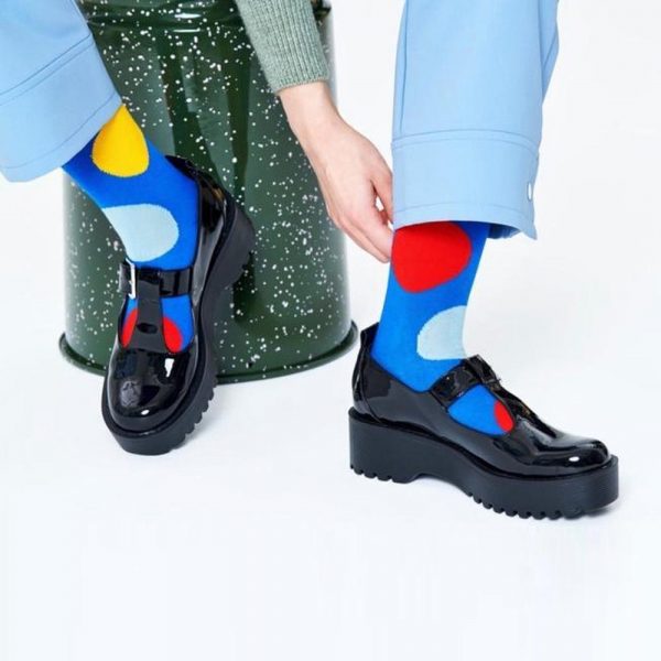 Happy Socks Jumbo Dot Sok Blauw Heren+Dames kopen?