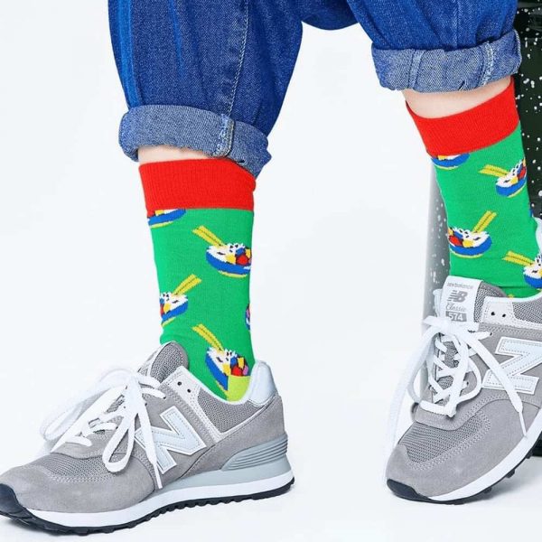 Happy Socks Poke Bowl Sok Groen Heren+Dames kopen?