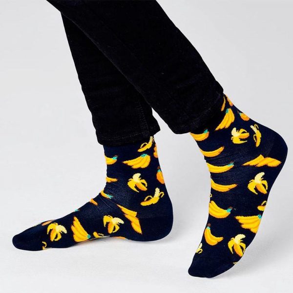 Happy Socks Banana Blauw Heren |Morgen bezorgd! NU 6,95