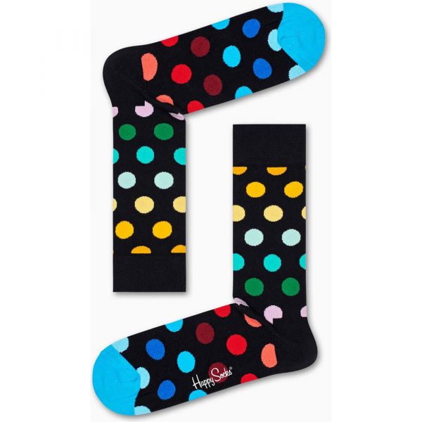 Happy Socks Big Dot Zwart Heren |Morgen bezorgd! NU 6,95