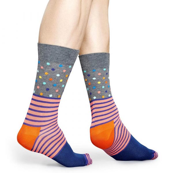Happy Socks Stripe Dot Grijs/Rood Heren kopen? NU 6,95