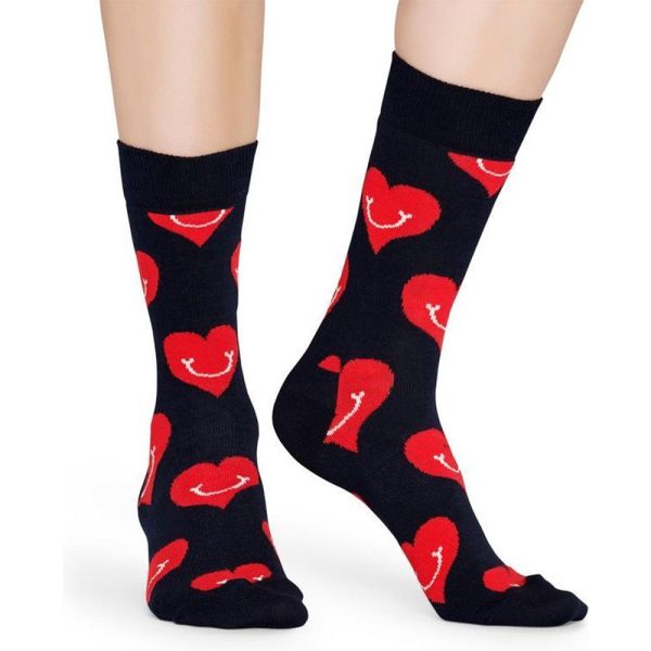 Happy Socks Smiley Heart Zwart | Heren & Dames | King of Socks